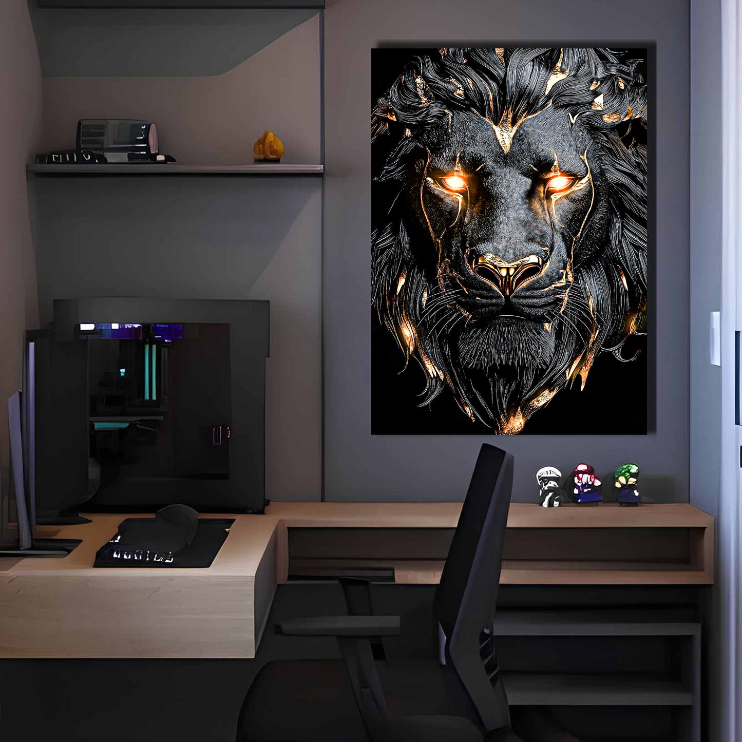 Deepblack lion