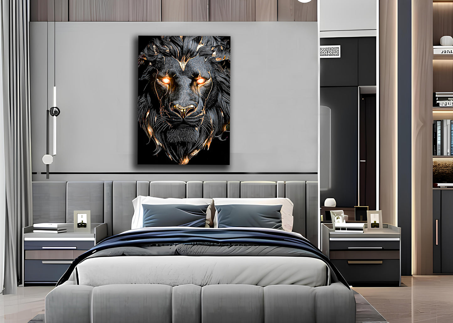 Deepblack lion