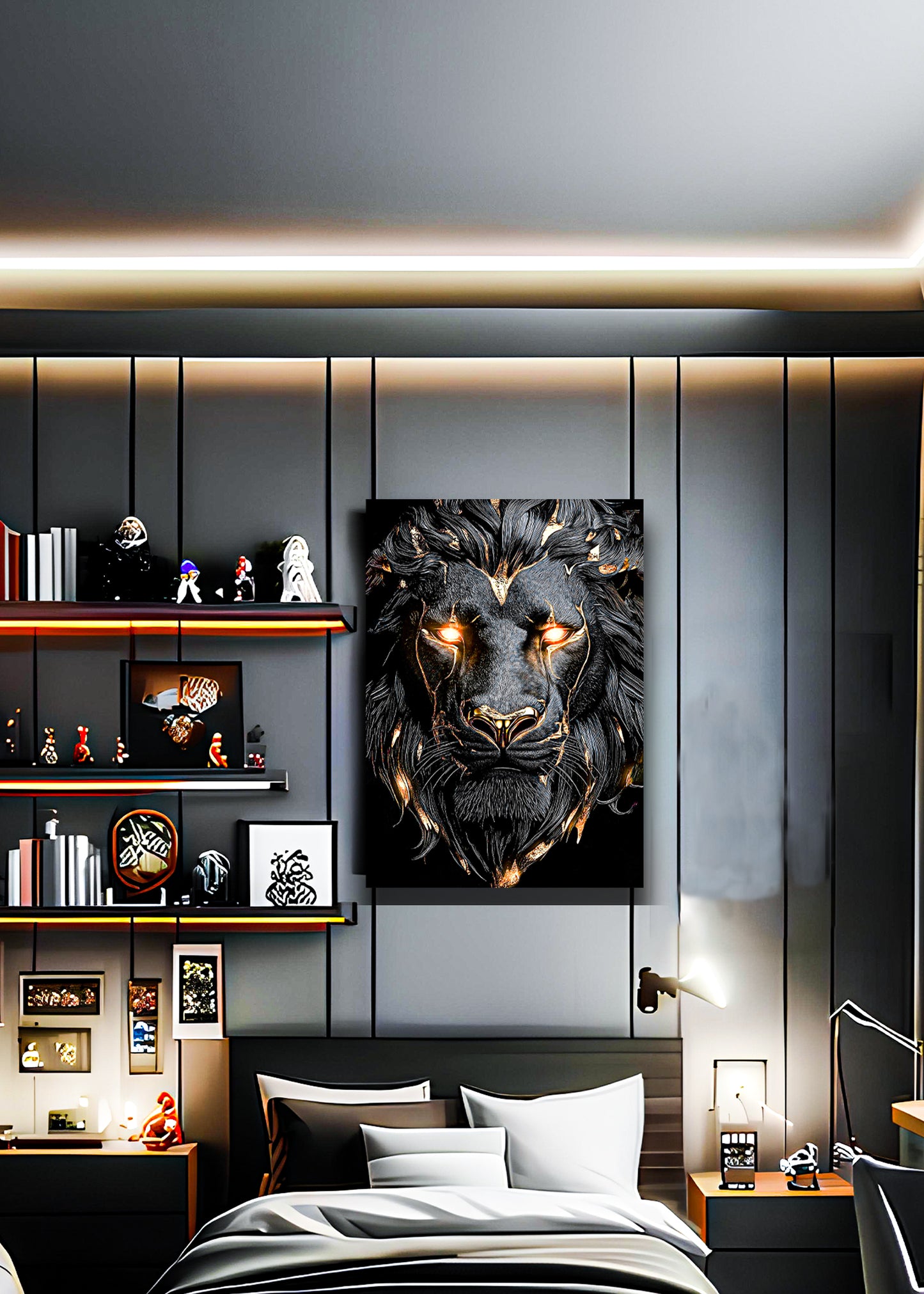 Deepblack lion