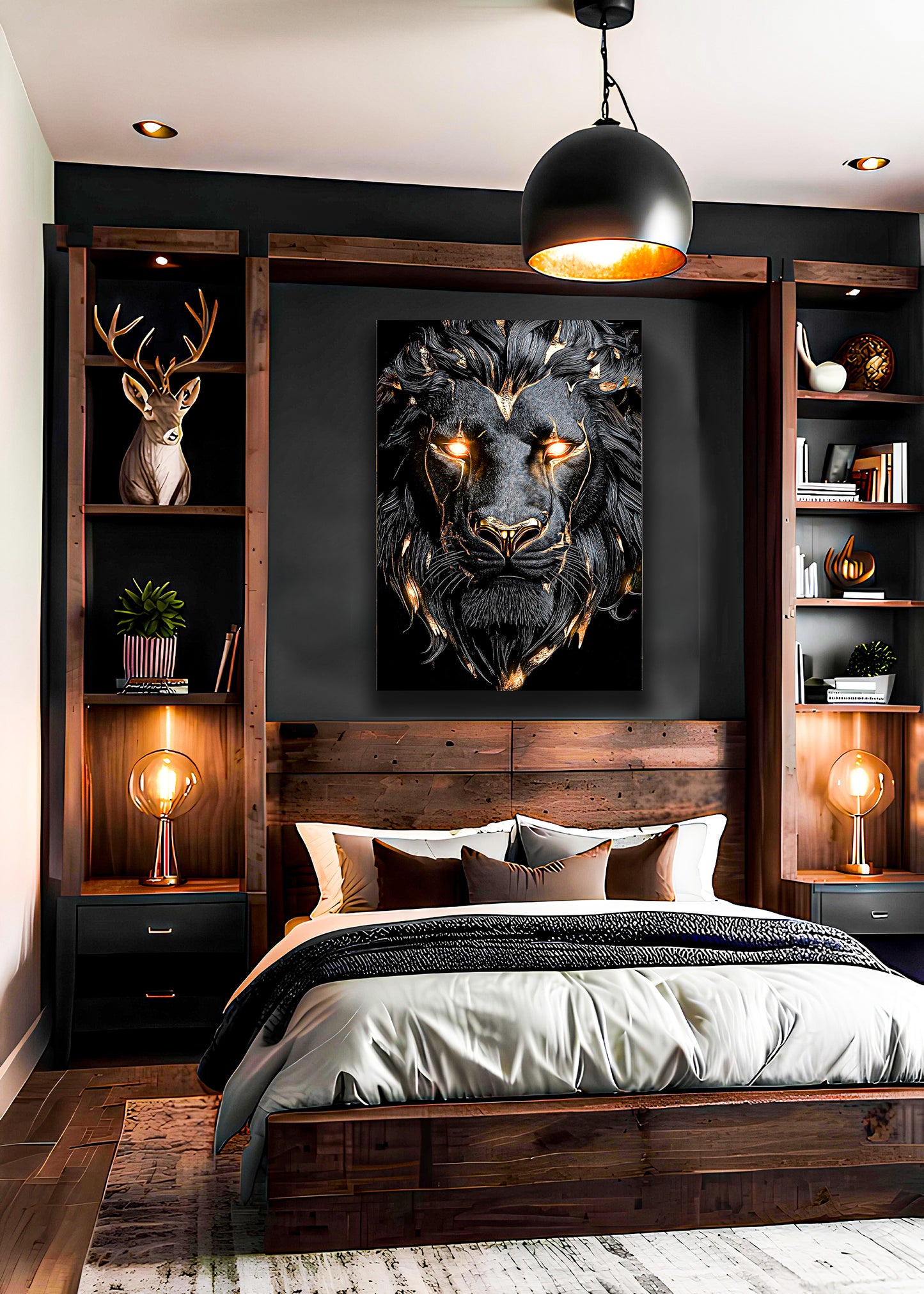Deepblack lion
