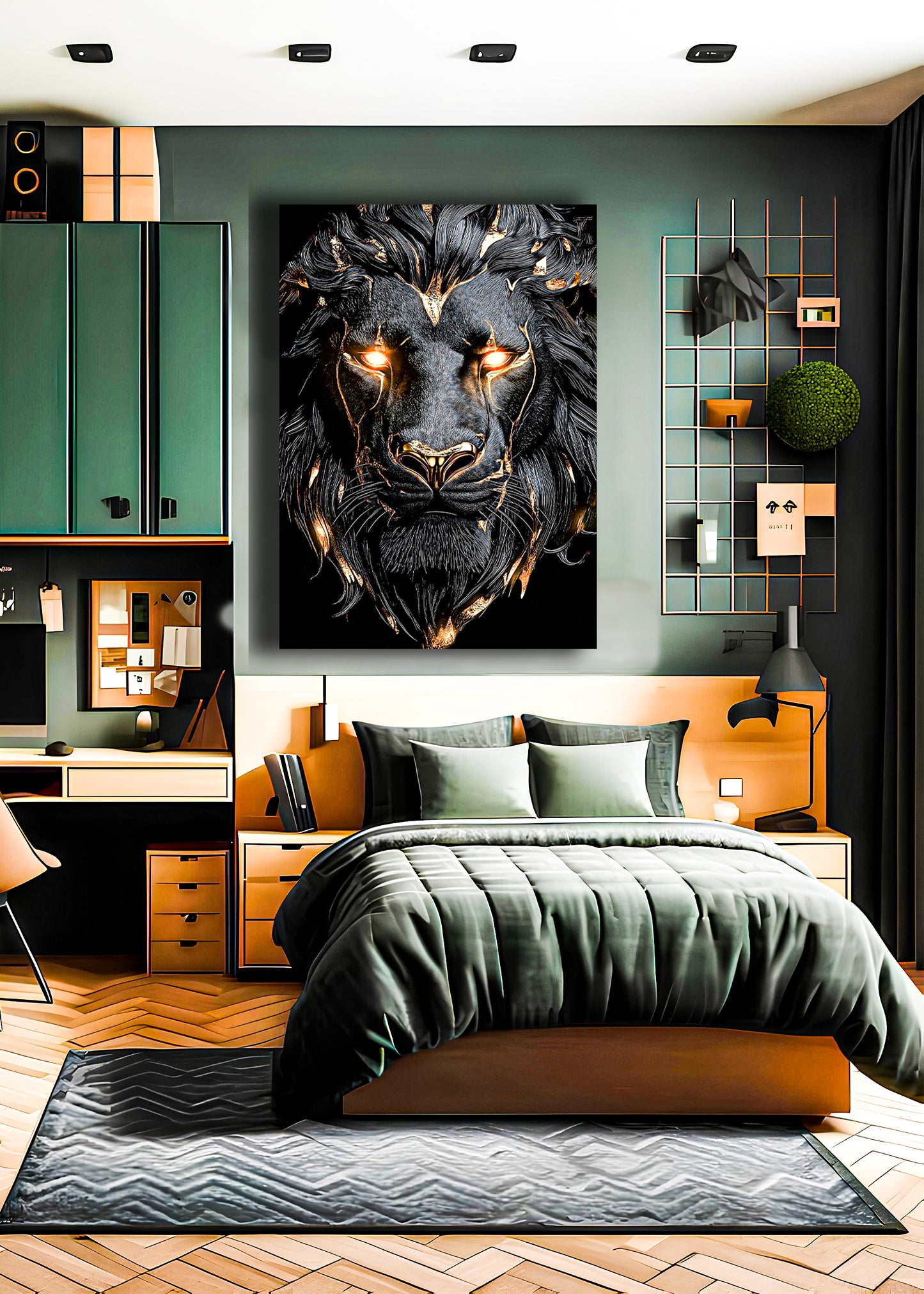 Deepblack lion