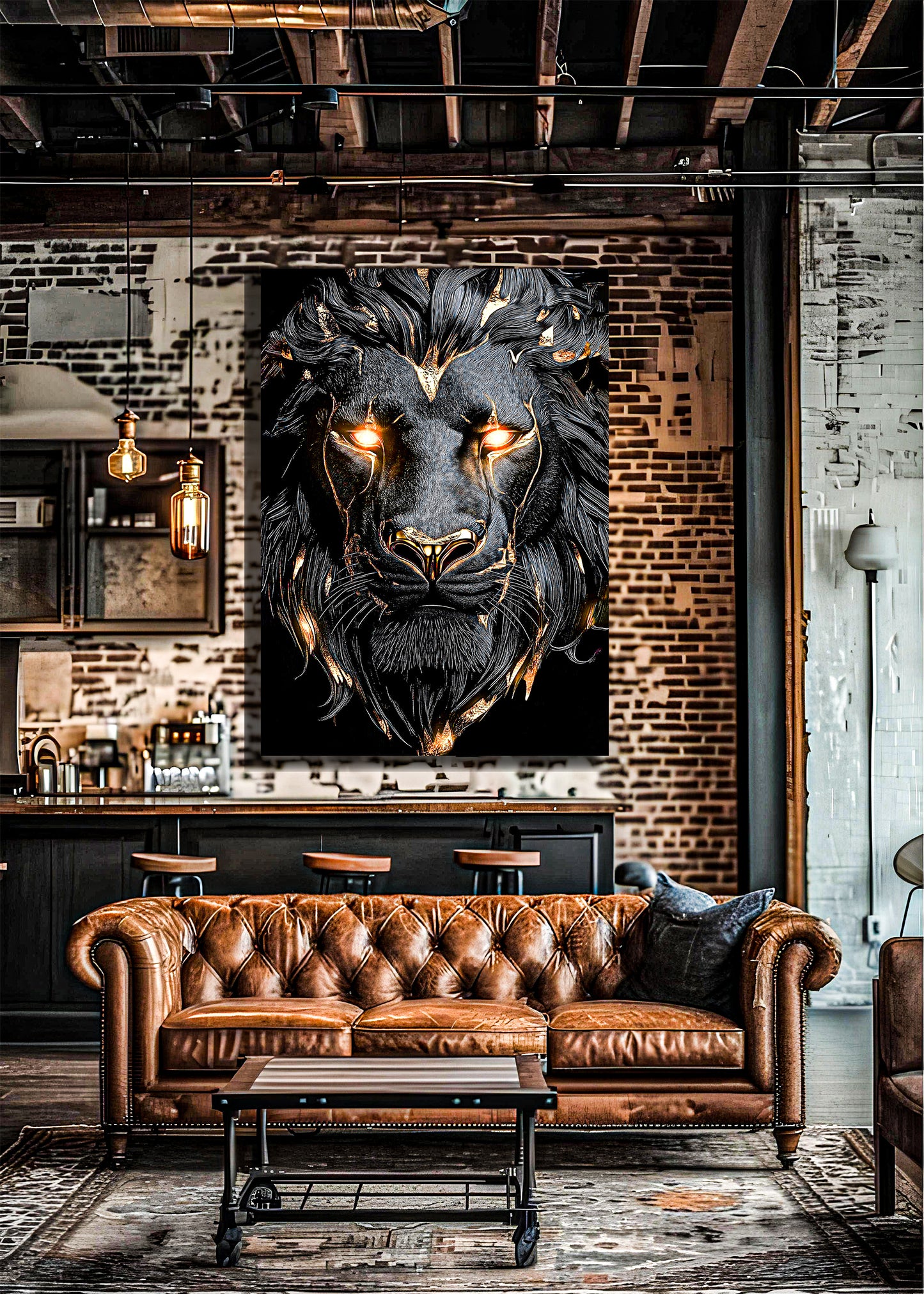 Deepblack lion