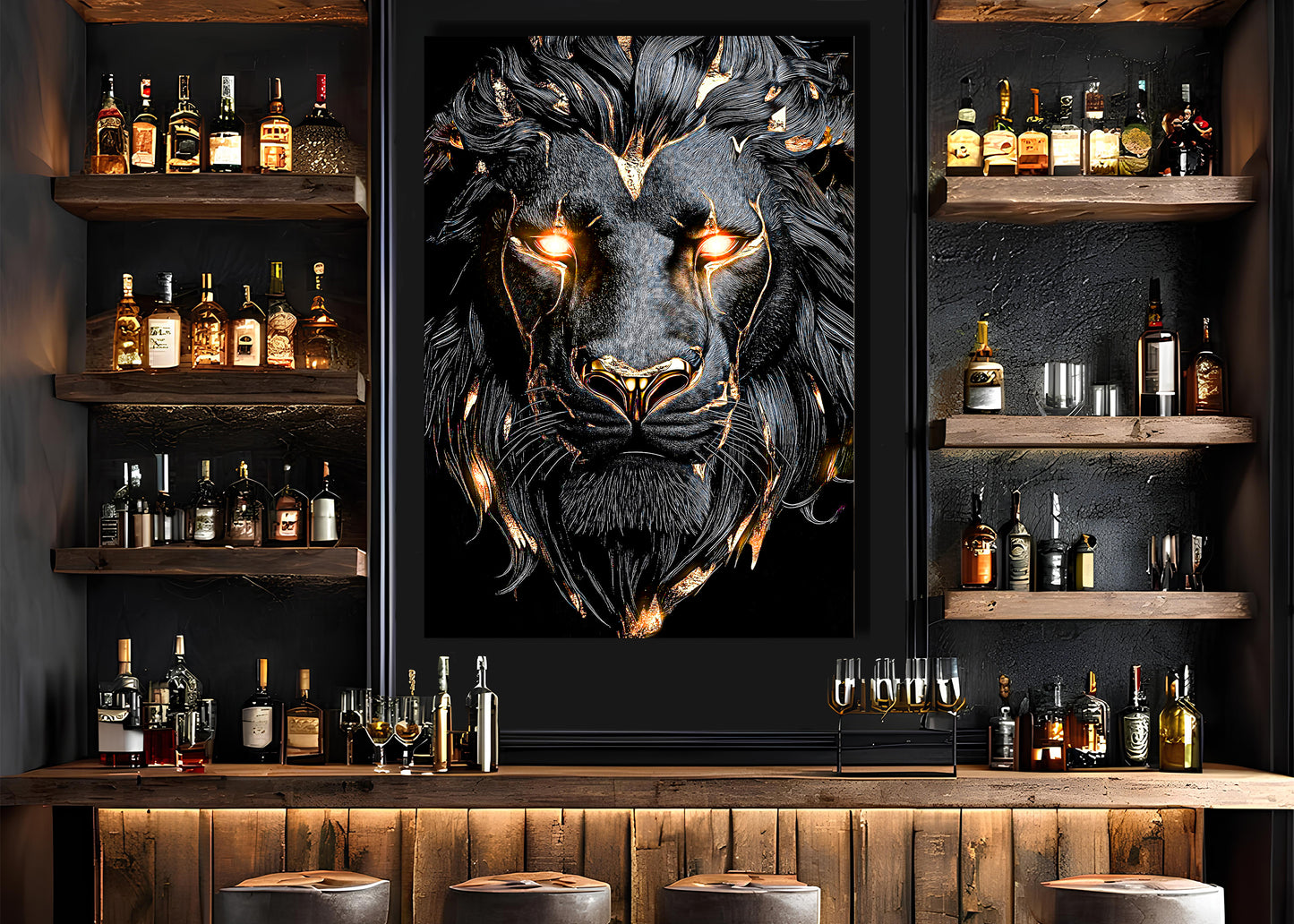 Deepblack lion