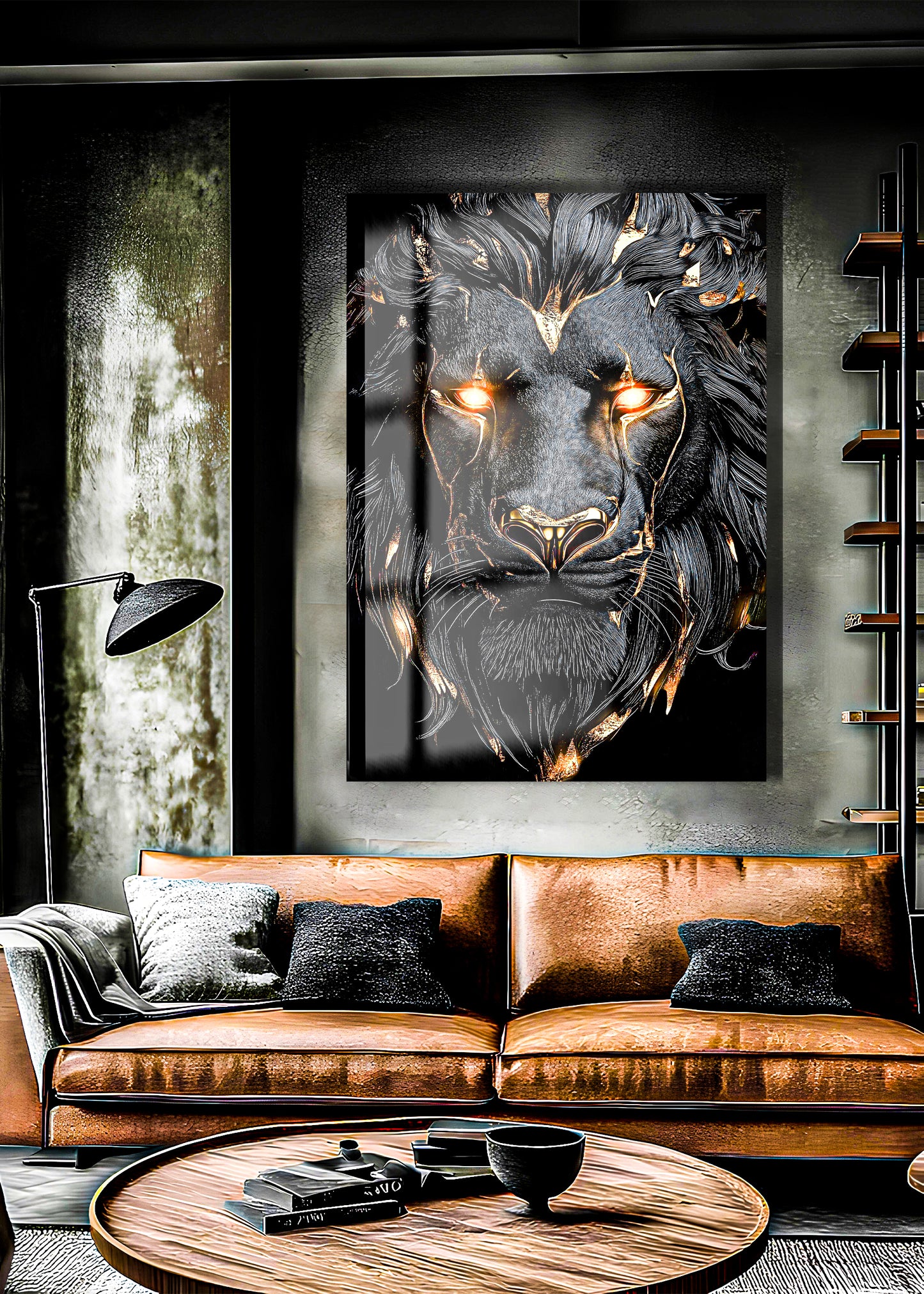 Deepblack lion